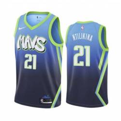 2019-20_City Mavericks #21 Frank Ntilikina Twill Basketball Jersey