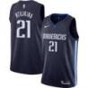 Navy Mavericks #21 Frank Ntilikina Twill Basketball Jersey