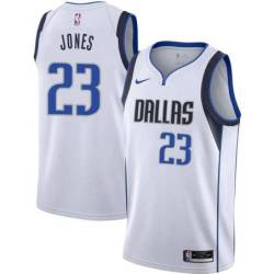 White Mavericks #23 Carlik Jones Twill Basketball Jersey