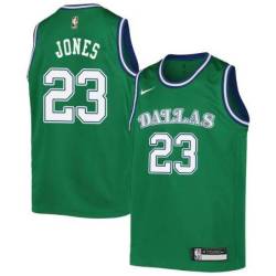 Green_Throwback Mavericks #23 Carlik Jones Twill Basketball Jersey