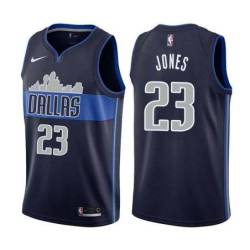 Navy2 Mavericks #23 Carlik Jones Twill Basketball Jersey