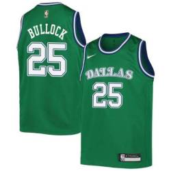 Green_Throwback Mavericks #25 Reggie Bullock Twill Basketball Jersey