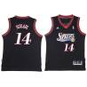 Black Throwback Fred Scolari Twill Basketball Jersey -76ers #14 Scolari Twill Jerseys, FREE SHIPPING