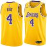 Gold Frankie King Twill Basketball Jersey -Lakers #4 King Twill Jerseys, FREE SHIPPING