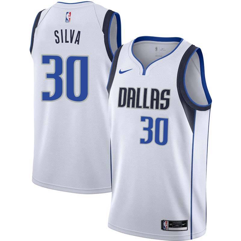 White Mavericks #30 Chris Silva Twill Basketball Jersey
