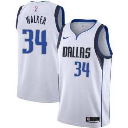 White Mavericks #34 Kemba Walker Twill Basketball Jersey