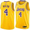 Gold Luke Walton Twill Basketball Jersey -Lakers #4 Walton Twill Jerseys, FREE SHIPPING