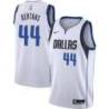 White Mavericks #44 Davis Bertans Twill Basketball Jersey