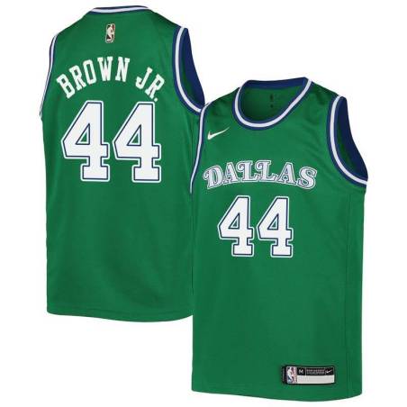 Green_Throwback Mavericks #44 Charlie Brown Jr. Twill Basketball Jersey
