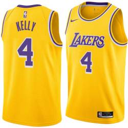 Gold Ryan Kelly Twill Basketball Jersey -Lakers #4 Kelly Twill Jerseys, FREE SHIPPING