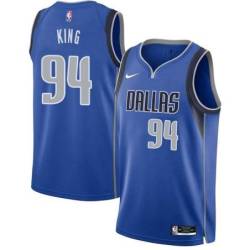 Blue Mavericks #94 George King Twill Basketball Jersey