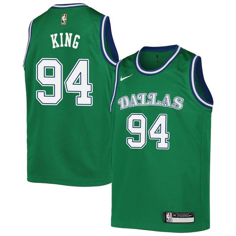 Green_Throwback Mavericks #94 George King Twill Basketball Jersey