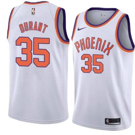 White Suns #35 Kevin Durant Twill Basketball Jersey