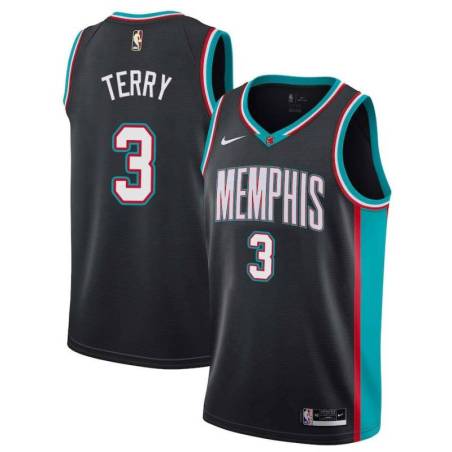 Black_Throwback Grizzlies #3 Tyrell Terry Jersey