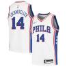 White Bob Lochmueller Twill Basketball Jersey -76ers #14 Lochmueller Twill Jerseys, FREE SHIPPING