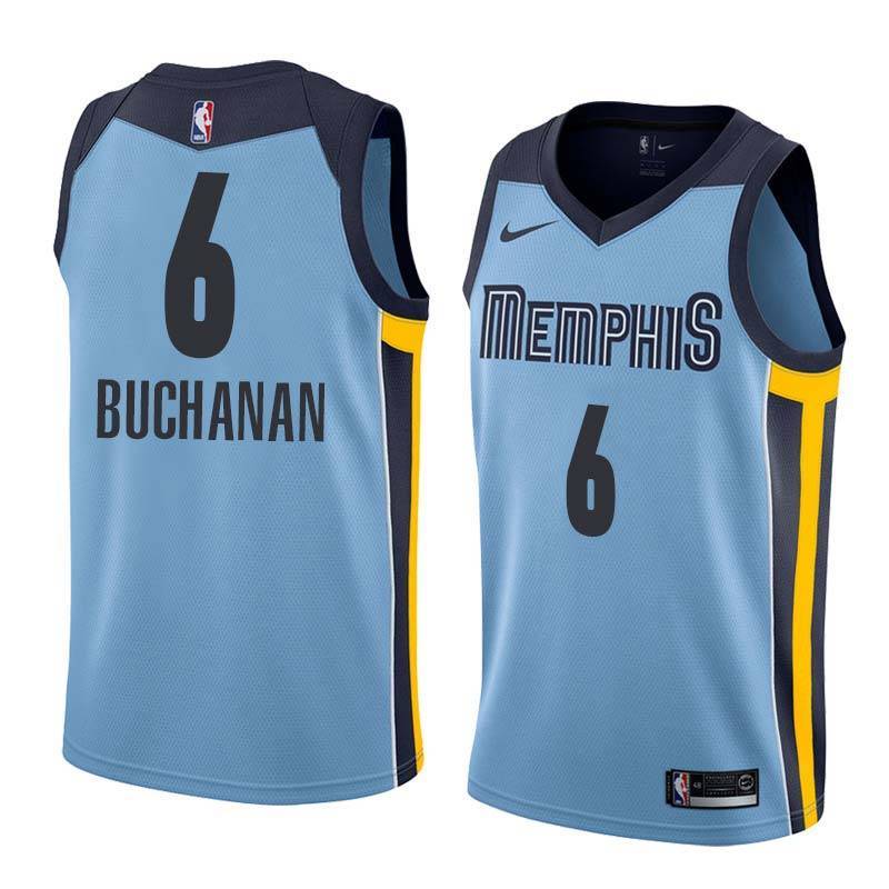 Beale_Street_Blue Grizzlies #6 Shaq Buchanan Jersey