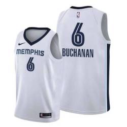White Grizzlies #6 Shaq Buchanan Jersey