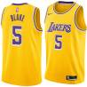 Gold Steve Blake Twill Basketball Jersey -Lakers #5 Blake Twill Jerseys, FREE SHIPPING