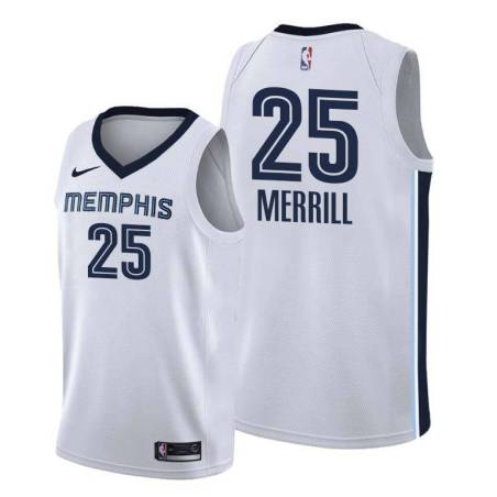 White Grizzlies #25 Sam Merrill Jersey