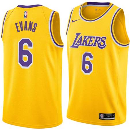 Gold Maurice Evans Twill Basketball Jersey -Lakers #6 Evans Twill Jerseys, FREE SHIPPING