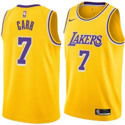 Gold Kenny Carr Twill Basketball Jersey -Lakers #7 Carr Twill Jerseys, FREE SHIPPING