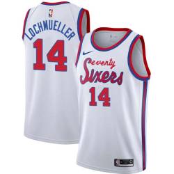 White Classic Bob Lochmueller Twill Basketball Jersey -76ers #14 Lochmueller Twill Jerseys, FREE SHIPPING