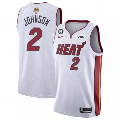 White Heat #2 Joe Johnson 2023 Finals Jersey with 6 Patch and UKG Sponsor Patch