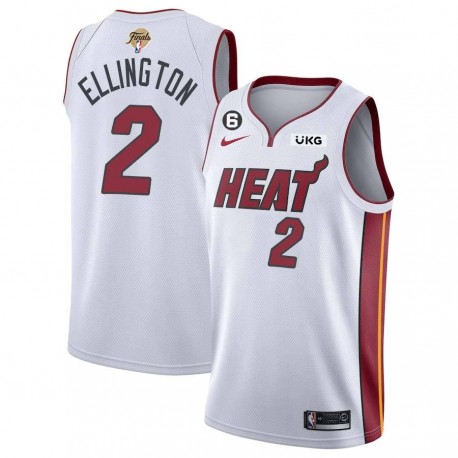 White Heat #2 Wayne Ellington 2023 Finals Jersey with 6 Patch and UKG Sponsor Patch