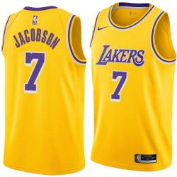 Gold Sam Jacobson Twill Basketball Jersey -Lakers #7 Jacobson Twill Jerseys, FREE SHIPPING