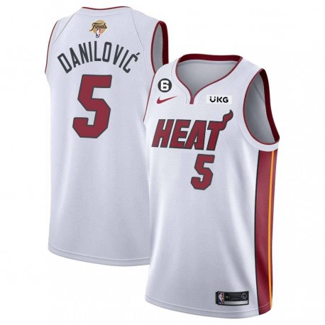 White Heat #5 Sasha Danilović 2023 Finals Jersey with 6 Patch and UKG Sponsor Patch