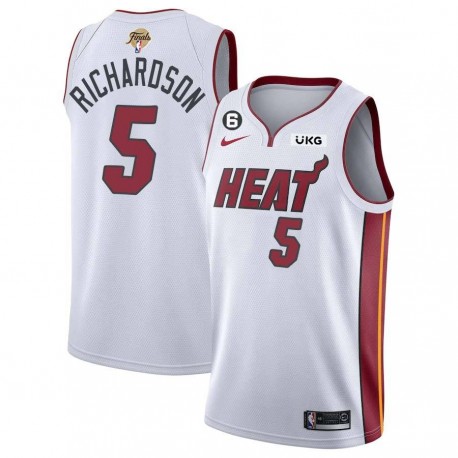 White Heat #5 Quentin Richardson 2023 Finals Jersey with 6 Patch and UKG Sponsor Patch