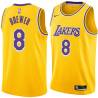 Gold Jim Brewer Twill Basketball Jersey -Lakers #8 Brewer Twill Jerseys, FREE SHIPPING