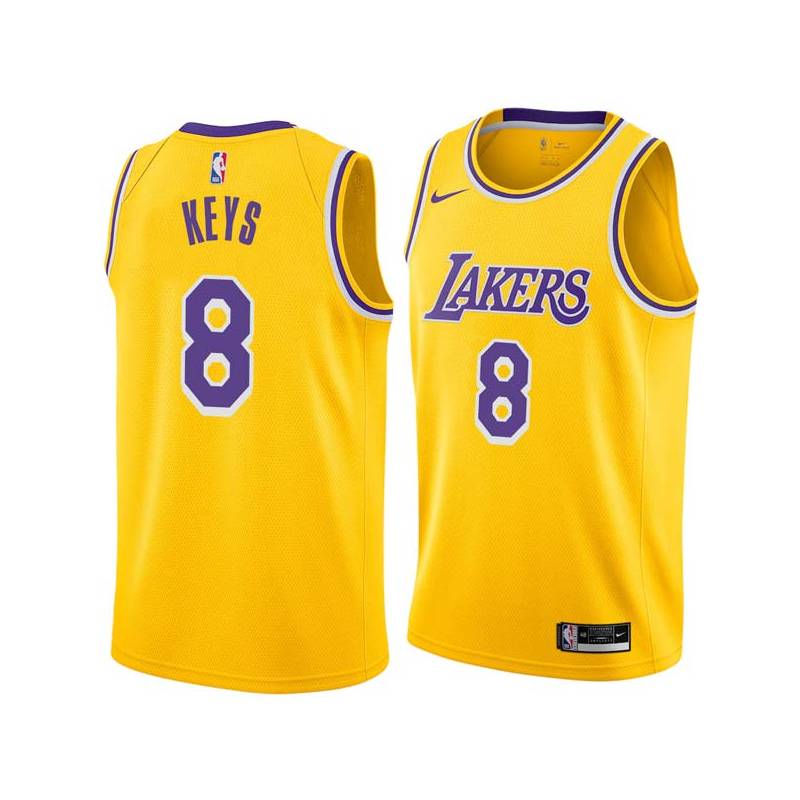 Gold Randolph Keys Twill Basketball Jersey -Lakers #8 Keys Twill Jerseys, FREE SHIPPING