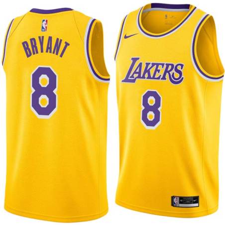 Gold Kobe Bryant Twill Basketball Jersey -Lakers #8 Bryant Twill Jerseys, FREE SHIPPING