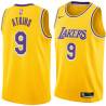 Gold Chucky Atkins Twill Basketball Jersey -Lakers #9 Atkins Twill Jerseys, FREE SHIPPING