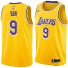 Gold Sun Yue Twill Basketball Jersey -Lakers #9 Yue Twill Jerseys, FREE SHIPPING