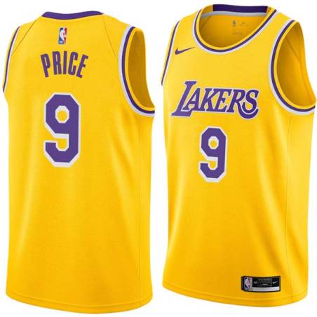 Gold Ronnie Price Twill Basketball Jersey -Lakers #9 Price Twill Jerseys, FREE SHIPPING