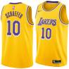 Gold Herm Schaefer Twill Basketball Jersey -Lakers #10 Schaefer Twill Jerseys, FREE SHIPPING