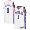 T.J. McConnell Twill Basketball Jersey -76ers #1 McConnell Twill Jerseys, FREE SHIPPING