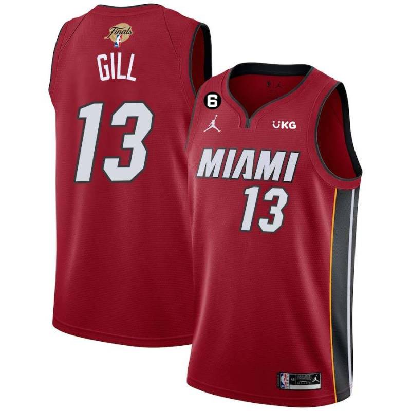 Red Heat #13 Kendall Gill 2023 Finals Jersey with 6 Patch and UKG Sponsor Patch