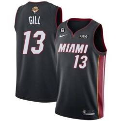 Black Heat #13 Kendall Gill 2023 Finals Jersey with 6 Patch and UKG Sponsor Patch