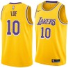 Gold Tyronn Lue Twill Basketball Jersey -Lakers #10 Lue Twill Jerseys, FREE SHIPPING