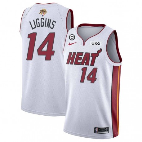 White Heat #14 DeAndre Liggins 2023 Finals Jersey with 6 Patch and UKG Sponsor Patch