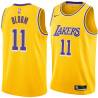 Gold Mike Bloom Twill Basketball Jersey -Lakers #11 Bloom Twill Jerseys, FREE SHIPPING