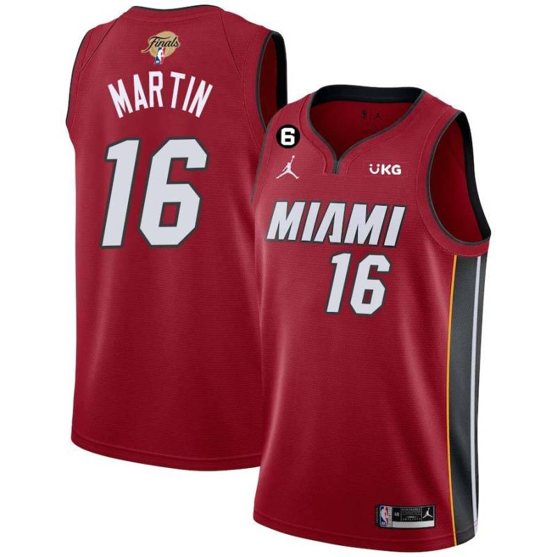 Red Heat #16 Caleb Martin 2023 Finals Jersey with 6 Patch and UKG Sponsor Patch