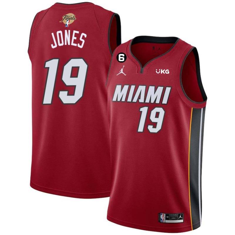 Red Heat #19 Damon Jones 2023 Finals Jersey with 6 Patch and UKG Sponsor Patch