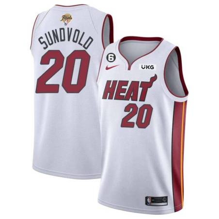 White Heat #20 Jon Sundvold 2023 Finals Jersey with 6 Patch and UKG Sponsor Patch