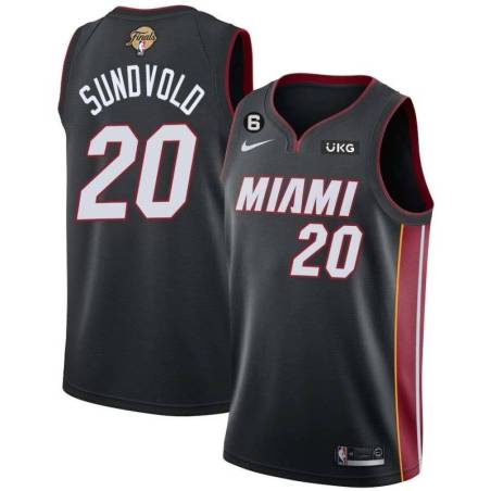 Black Heat #20 Jon Sundvold 2023 Finals Jersey with 6 Patch and UKG Sponsor Patch