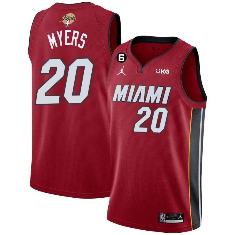 Red Heat #20 Pete Myers 2023 Finals Jersey with 6 Patch and UKG Sponsor Patch