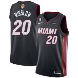 Black Heat #20 Justise Winslow 2023 Finals Jersey with 6 Patch and UKG Sponsor Patch